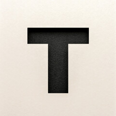 Fototapeta premium Black Font design, Abstract alphabet font, realistic typography - T