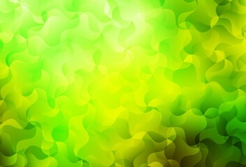 Light Green, Yellow vector background with bent lines.