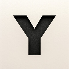 Black Font design, Abstract alphabet font, realistic typography - Y