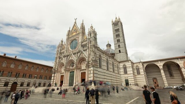 Time Lapse of the beautiful Duomo di Siena in Siena Italy