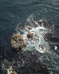 Big waves and strong rocks.