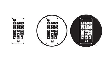 
remote control icon black outline logo for web site design and mobile dark mode apps 
Vector illustration on a white background