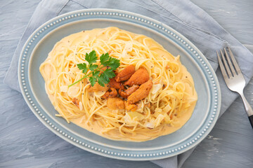 ウニのクリームパスタ