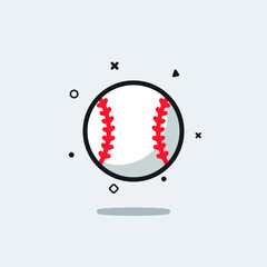 Baseball ball illustration cartoon vector icon.