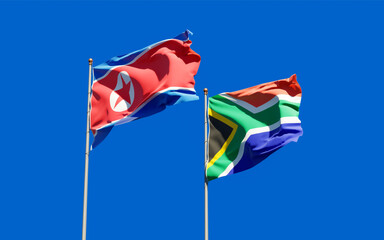Flags of North Korea and SAR African.