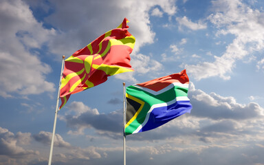 Flags of North Macedonia and SAR African.