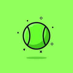Tennis ball illustration cartoon vector icon.