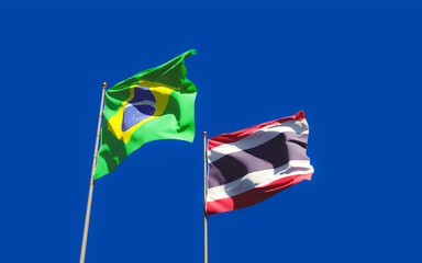 Flags of Brazil and Thailand.