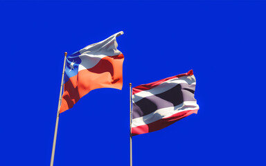 Flags of Thailand and Chile.