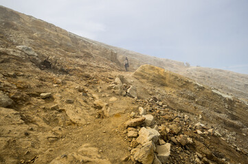 Ijen volcano in East Java, Indonesia