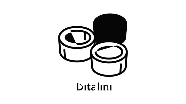 Ditalini pasta icon animation best on white background for any design