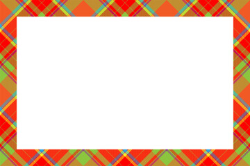 Vintage frame vector. Scottish border pattern retro style. Tartan plaid ornament.