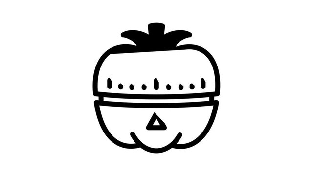 Vegetable kitchen timer icon animation best on white background for any design