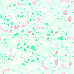 Terrazzo Texture Vector. Flooring Seamless Pattern. Floor Granite Textured. Stone, Rock, Marble Textile Background. Natural Pavement, Mosaic Template. Quartz, Pebble Tile. Design Interior Decor.