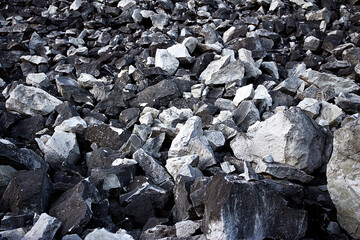 black and white stones on the mountainside