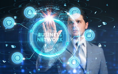 Business, Technology, Internet and network concept. Online Business Network.