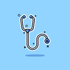 Stethoscope Vector Illustration. Education License. Flat Cartoon Style Suitable for all fields, Banner, Flyer, Sticker, Wallpaper, Stationery Set, Icon, Symbol, Chibi, Sign