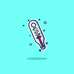 Thermometer Vector Illustration. Education License. Flat Cartoon Style Suitable for all fields, Banner, Flyer, Sticker, Wallpaper, Stationery Set, Icon, Symbol, Chibi, Sign