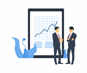 Data analysis with diagram. Business concept