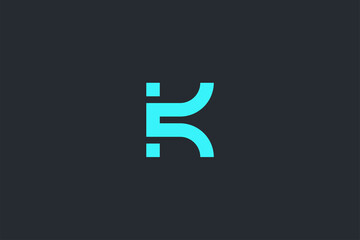 Minimal Modern Abstract Letter K Dark Background Logo Template