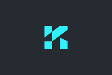 Minimal Modern Abstract Letter K Dark Background Logo Template