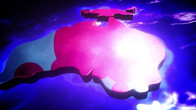 oceania Australia map alert graphic animation