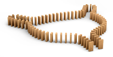 Domino set in shape of Bladder isolated in white background. 3d illustration.