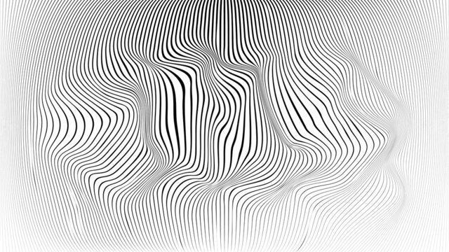 Abstract flow lines background . Fluid wavy shape .Striped linear pattern . Music sound wave . Vector illustration