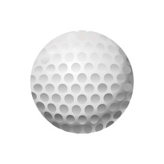 Golf ball isolated on white with clipping path. Vector illustration