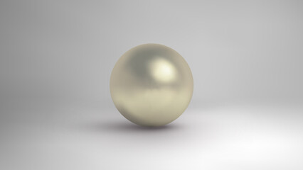 White pearl isolated on white background vector. 3d white ball with shadow. Vector illustration.