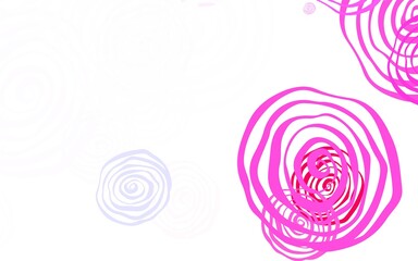 Light Purple, Pink vector doodle layout with roses.