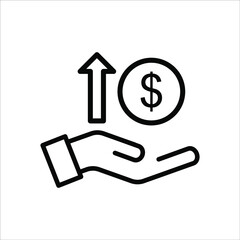 increase money growth icon on white background. vector eps 10