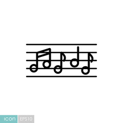Stave and music notes vector icon