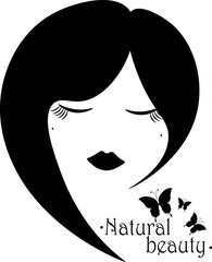 This is a vector illustration for a logo or image of a cosmetic product and a beauty salon. Woman face vector art, woman face vector outline,  vector woman face black and white