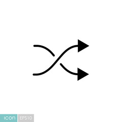 Shuffle icon. Crossed arrows. Random music order