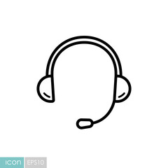 Headset. Headphones with microphone vector icon