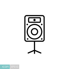 Acoustic speaker vector icon. Music column