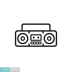 Boombox cassette stereo recorder vector icon