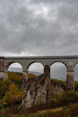 Isernia, Molise, Italy.  Santo Spirito railway bridge. View
