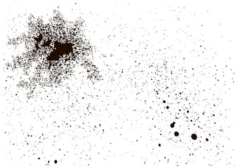 Distressed Effect. Old vintage scratches, stain, paint splats, spots, stripes