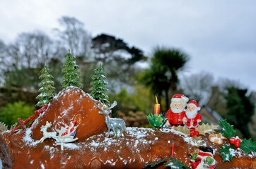 Beautiful christmas log for an happy Christmas