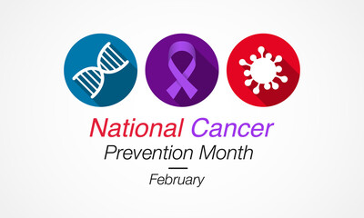 Vector illustration on the theme of National Cancer Prevention month observed each year during February.