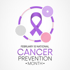 Obraz premium Vector illustration on the theme of National Cancer Prevention month observed each year during February.