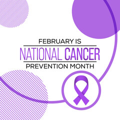 Vector illustration on the theme of National Cancer Prevention month observed each year during February.