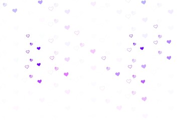 Light Purple vector background with Shining hearts.