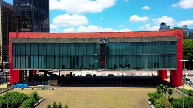 Urban city view of Masp, Paulista avenue, Sao Paulo, Brazil.Urban city view of Masp, Paulista avenue, Sao Paulo, Brazil.Urban city view of Masp, Paulista avenue, Sao Paulo, Brazil.