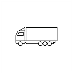 fast delivery truck icon, express delivery, quick move, line symbol on white background