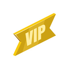 Vip tag mark. Vector 3d isometric, color web icon set, new flat style. Creative illustration, idea for infographics.