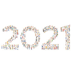 Fototapeta premium 2021 文字 人々 集団 イラスト