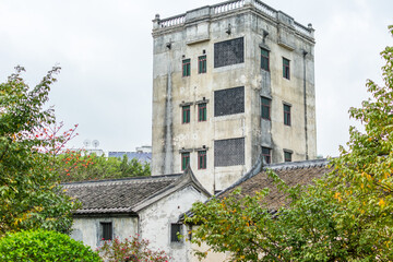 Traditional Chinese building, Hakka's Tulou fortress in Guanlan, Shenzhen, China.